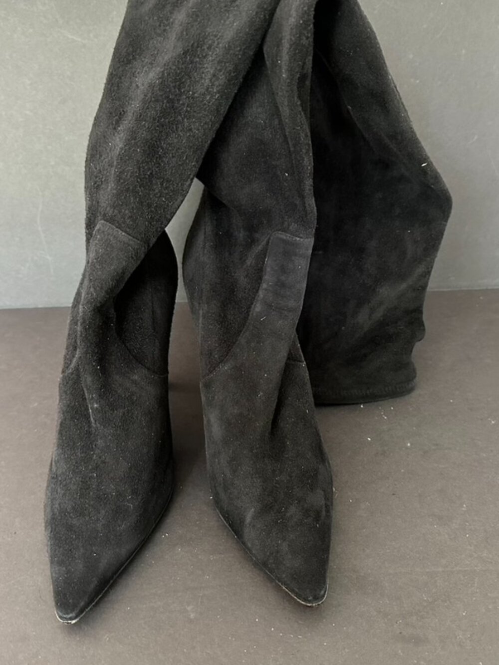 Dior Black Suede Knee High Stiletto Heel Boots Size 42 - Picture 5 of 12